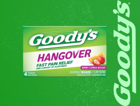 Goody's Hangover Fast Pain Relief Berry Citrus Powder Sticks 4ct